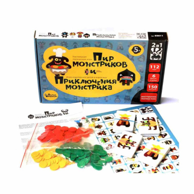 Игра настольная 2в1 Пир монстриков Приключения монстрика Десятое Королевство 03611